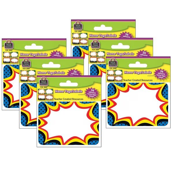 Superhero Name Tags/Labels, PK216, Teacher Created Resources, Mfr#: TCR5587